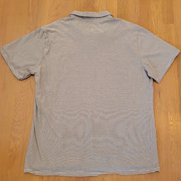 Julian and Mark Shirt Mens XL White Short Sleeve Black Striped Polo 100% Cotton - Picture 3 of 7